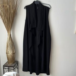 NWT Jolcntity Black Long  Vest w/ belt (size unknown Measurements in description
